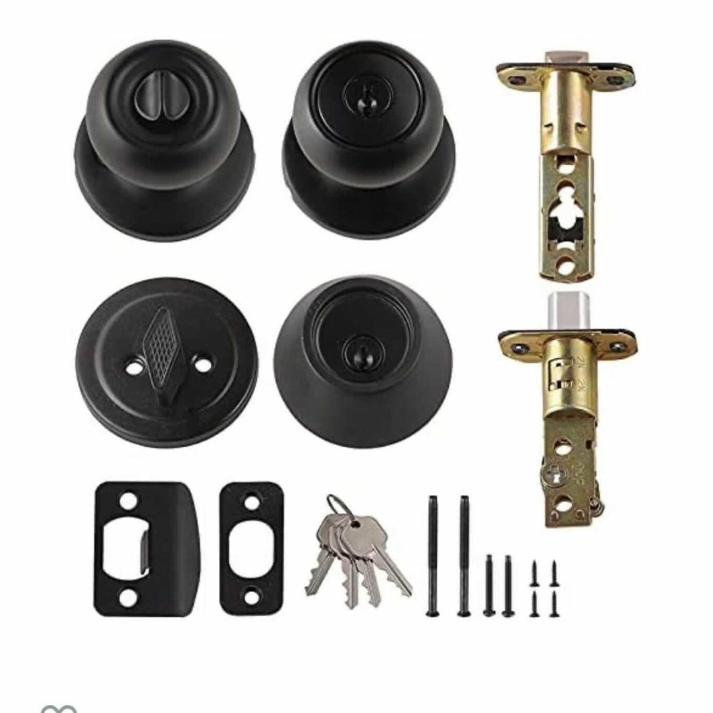 ENTRY KNOB AND DEADBOLT- MATTE BLACK- NEW, SEALED